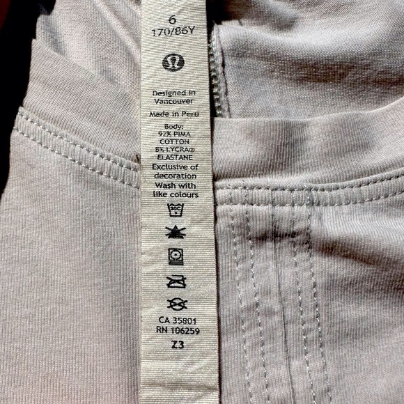 LULULEMON ATHLETICA Time To Restore Short Sleeve Tie Top Off White (Vapor) 6 M - Picture 7 of 7